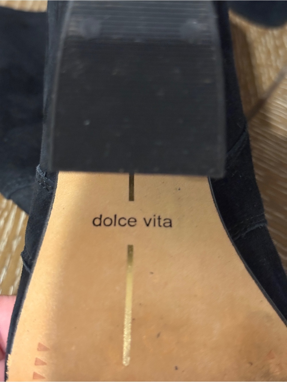 Dolce Vita Black Suede Pointed Ankle Booties with Block Heel Size 8.5 - Picture 7 of 10